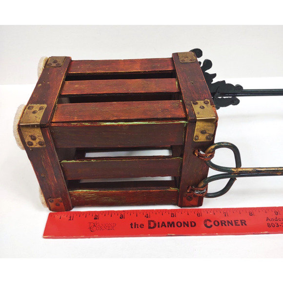 Vintage Wood Metal Decorative Wine Carrier Caddy Ivy Rustic Farm Country 14"x5" - Picture 9 of 10